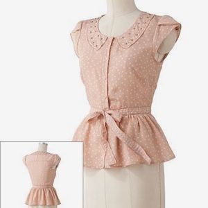 Pink peplum top